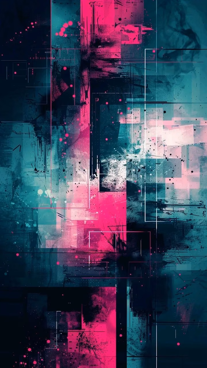 Download Neon Magenta Teal Abstract Grid Grunge Art Wallpaper in Mobile HD Neon Magenta Teal Abstract Grid Grunge Art - Free Mobile AMOLED Wallpaper Background