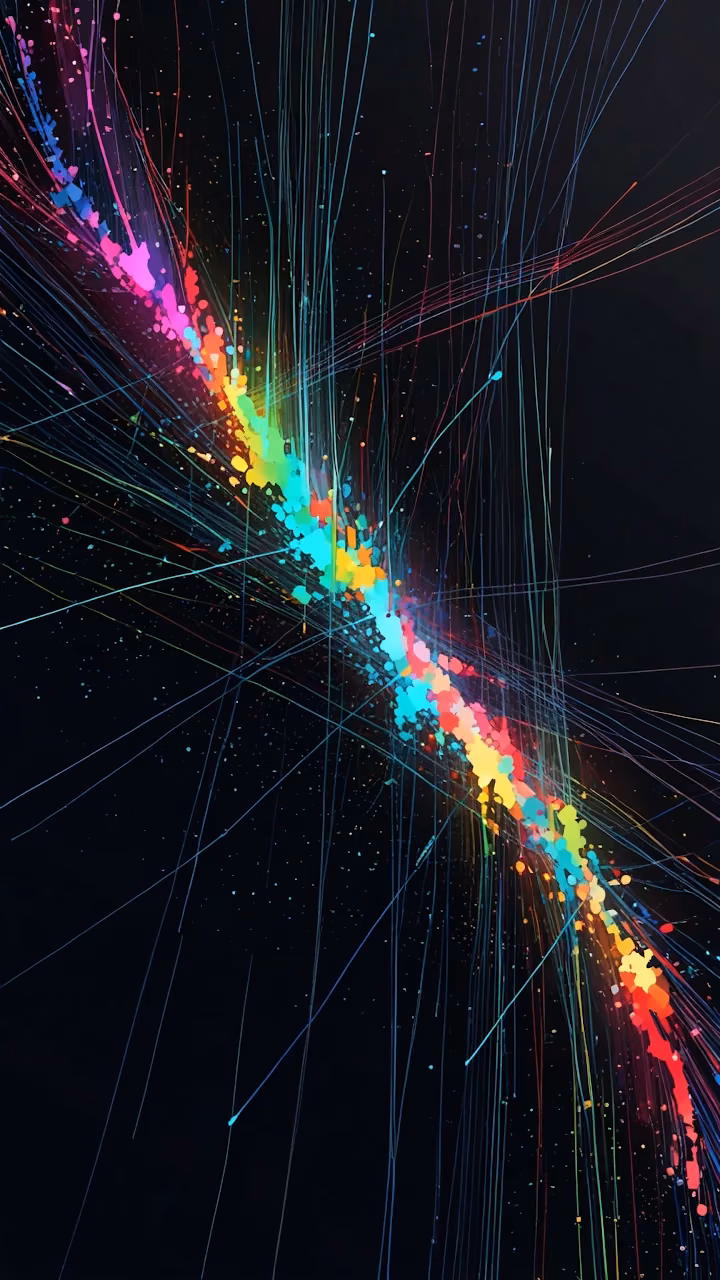 Download Neon Rainbow Particle Explosion Abstract Digital Art Wallpaper in Mobile HD Neon Rainbow Particle Explosion Abstract Digital Art - Free Mobile AMOLED Wallpaper Background