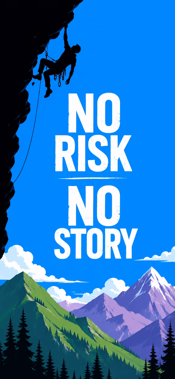 Download No Risk No Story Cliff Climber Motivational Wallpaper Wallpaper in Mobile HD No Risk No Story Cliff Climber Motivational Wallpaper - Free Mobile AMOLED Wallpaper Background