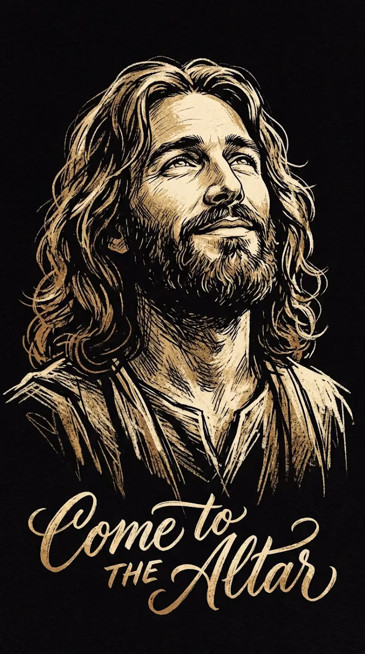 Nostalgic Christian Ink Sketch Portrait of Jesus Christ - Free Mobile AMOLED Wallpaper Background