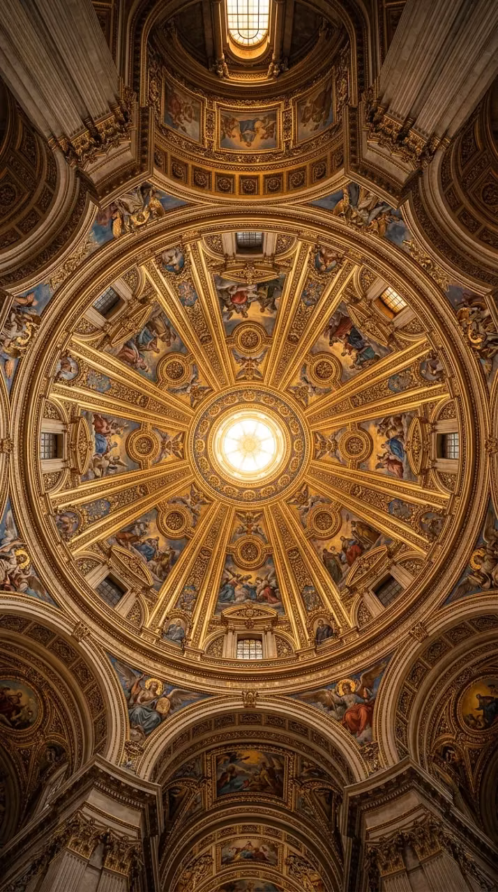 Download Ornate Golden Cathedral Dome Interior Architecture Wallpaper in Mobile HD Ornate Golden Cathedral Dome Interior Architecture - Free Mobile AMOLED Wallpaper Background