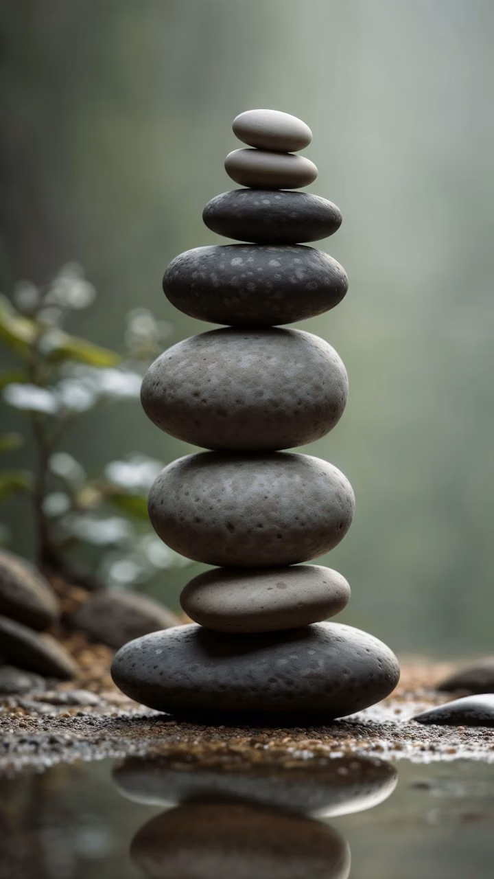 Download Perfectly Balanced Zen Rock Cairn by Water Wallpaper in 4K UHD Perfectly Balanced Zen Rock Cairn by Water - Free 4K Desktop Wallpaper Background