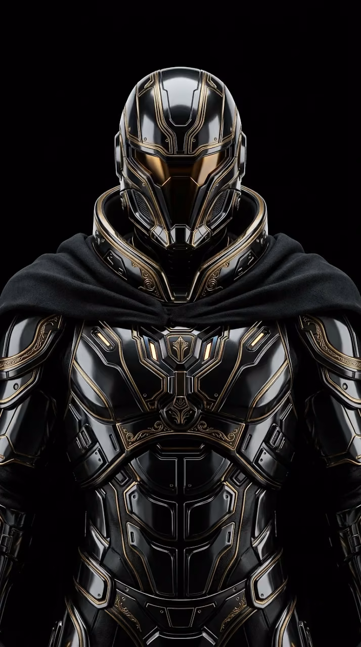 Polished Chrome Cyber Helmet on Dark Minimalist Background - Free Mobile AMOLED Wallpaper Background