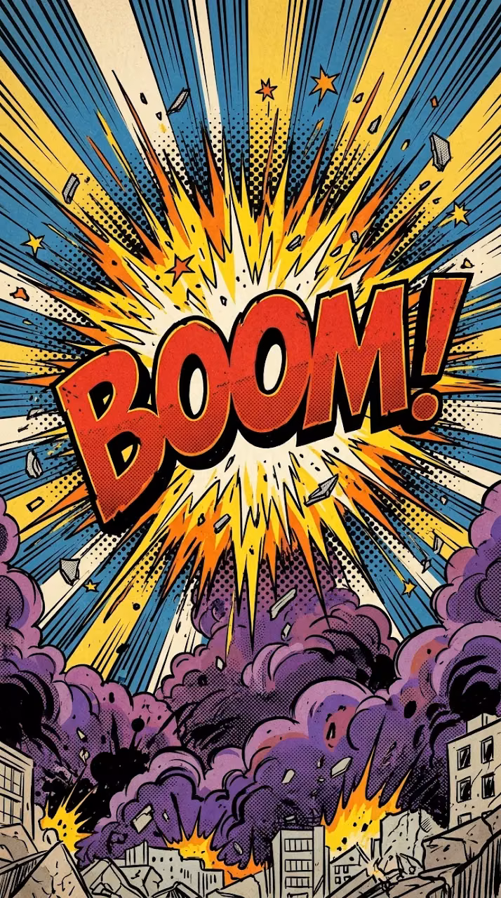 Download Pop Art Comic Explosion with Boom Text and Halftone Dots Wallpaper in Mobile HD Pop Art Comic Explosion with Boom Text and Halftone Dots - Free Mobile AMOLED Wallpaper Background