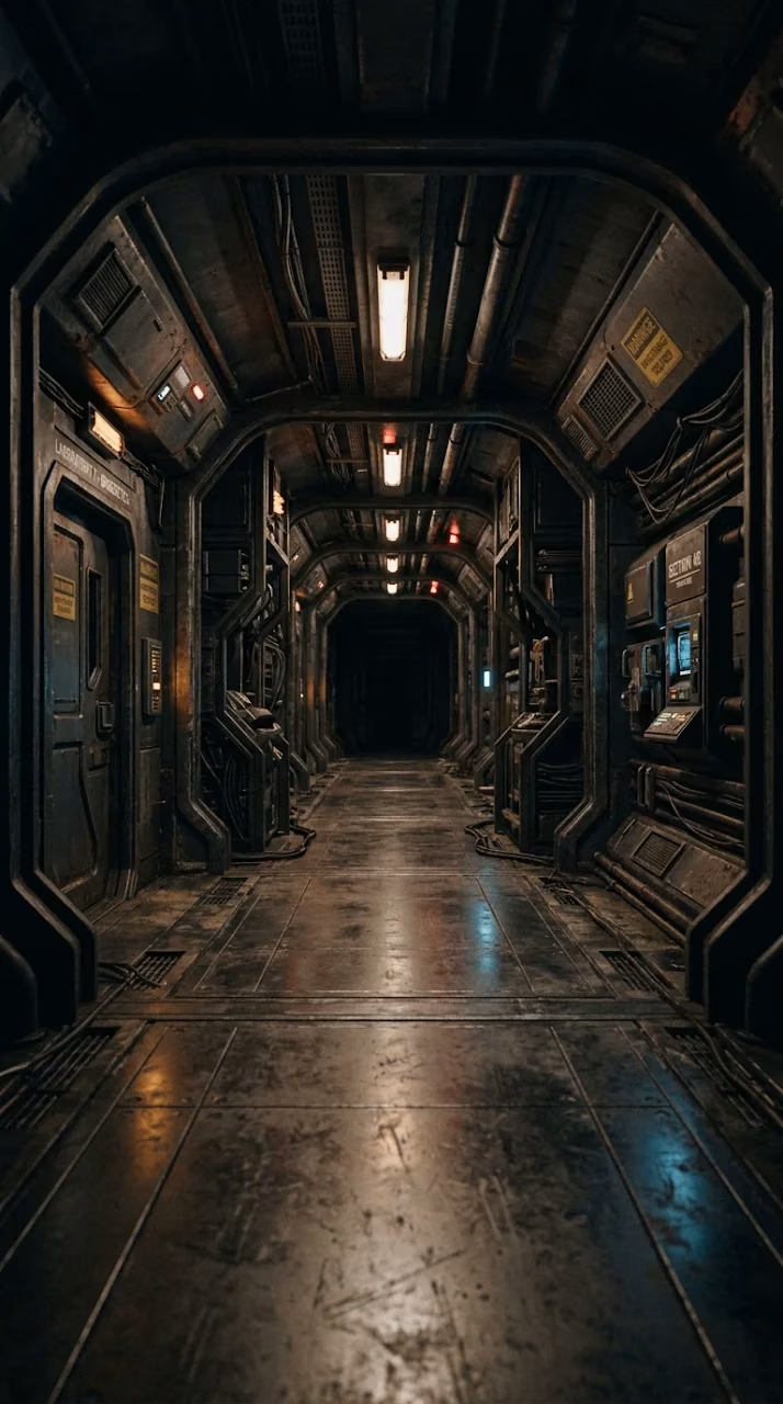 Download Quiet Sci-Fi Research Facility Corridor Wallpaper Wallpaper in Mobile HD Quiet Sci-Fi Research Facility Corridor Wallpaper - Free Mobile AMOLED Wallpaper Background