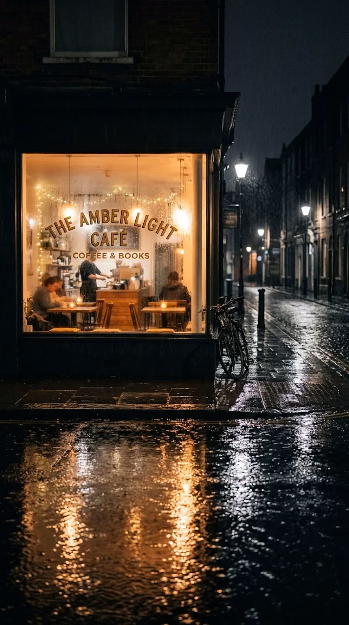 Rainy Cafe Window Late Night City Street Wallpaper - Free Mobile AMOLED Wallpaper Background