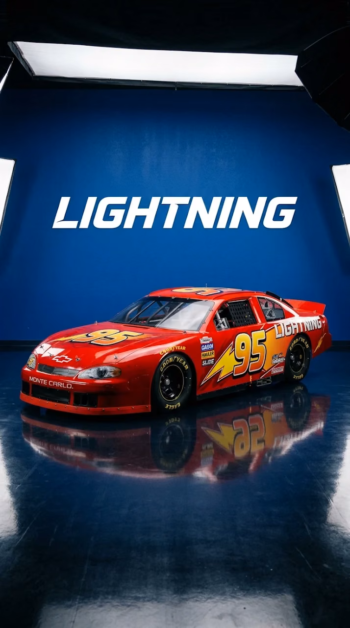 Download Red Racing Car Illustration with Lightning Text on Blue Wallpaper in Mobile HD Red Racing Car Illustration with Lightning Text on Blue - Free Mobile AMOLED Wallpaper Background