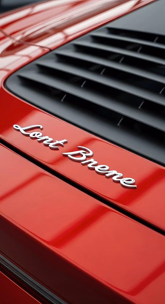 Download Red Sports Car Engine Bay Vent and Script Badge Wallpaper in Mobile HD Red Sports Car Engine Bay Vent and Script Badge - Free Mobile AMOLED Wallpaper Background