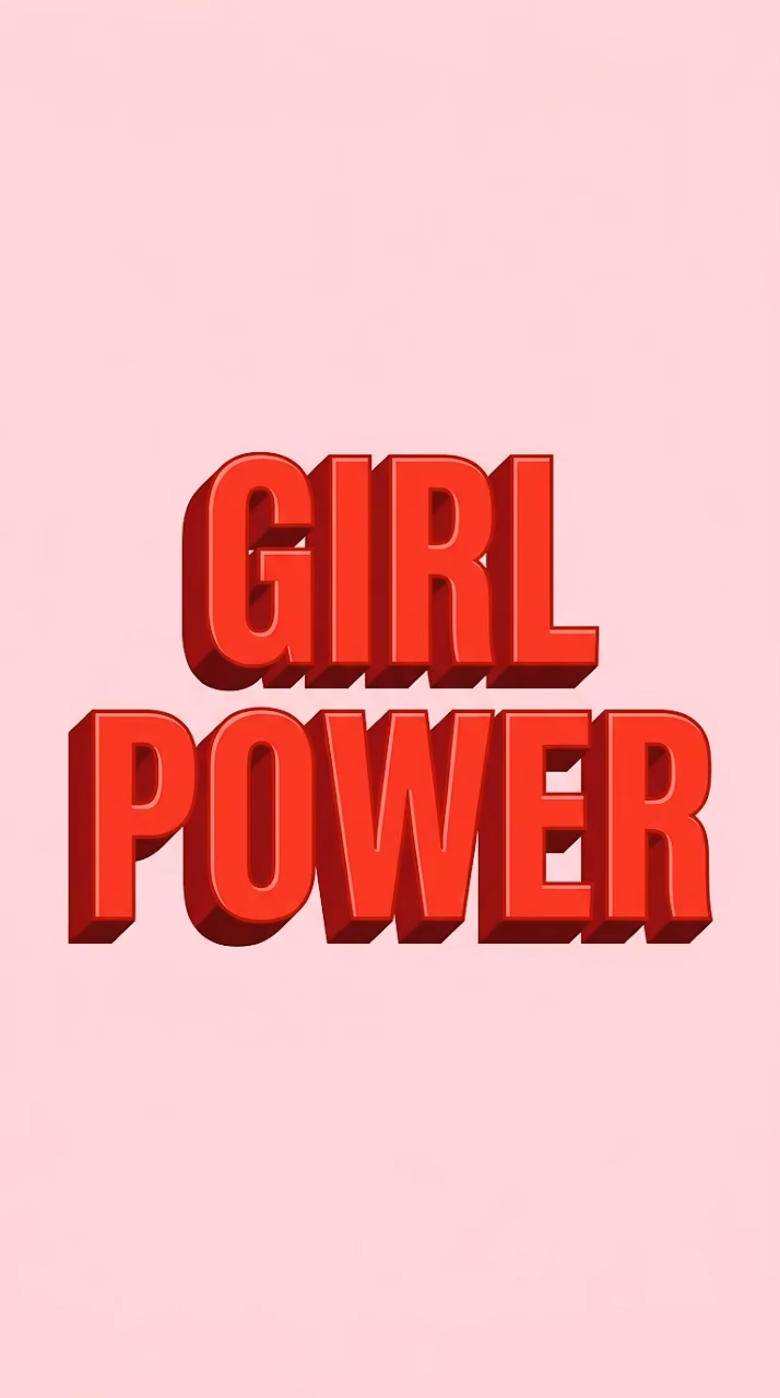 Download Retro 3D Extruded Girl Power Typography On Pink Wallpaper in Mobile HD Retro 3D Extruded Girl Power Typography On Pink - Free Mobile AMOLED Wallpaper Background