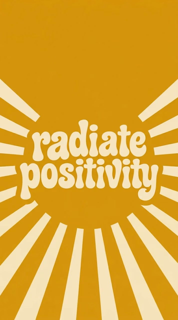 Retro Boho Mustard Sunburst Typography Background - Free Mobile AMOLED Wallpaper Background