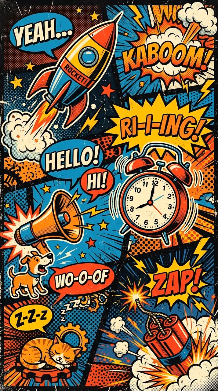 Retro Comic Book Pop Art Collage - Free Mobile AMOLED Wallpaper Background