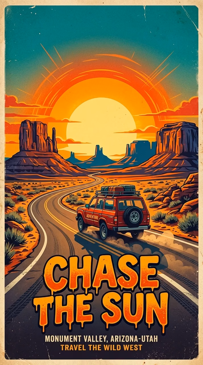 Download Retro Road Trip Illustration with Red SUV and 'CHASE THE SUN' Typography Wallpaper in Mobile HD Retro Road Trip Illustration with Red SUV and 'CHASE THE SUN' Typography - Free Mobile AMOLED Wallpaper Background
