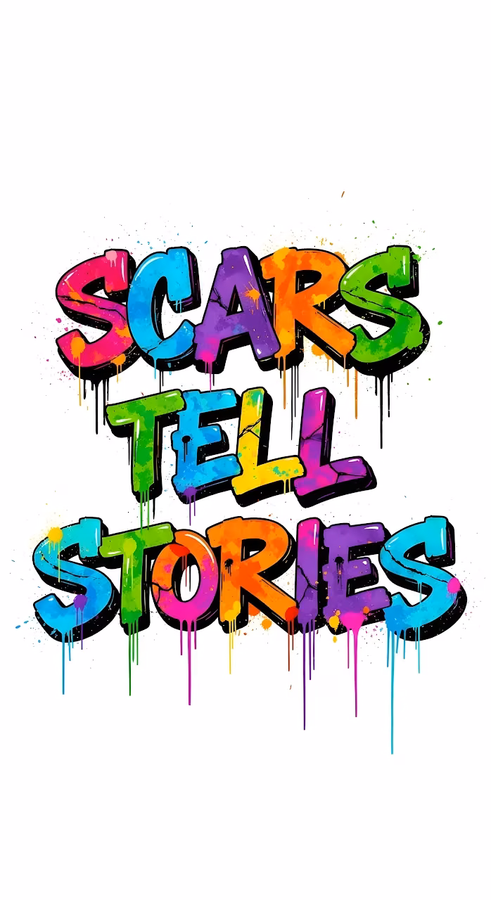Scars Tell Stories Graffiti Motivational Quote Art - Free Mobile AMOLED Wallpaper Background