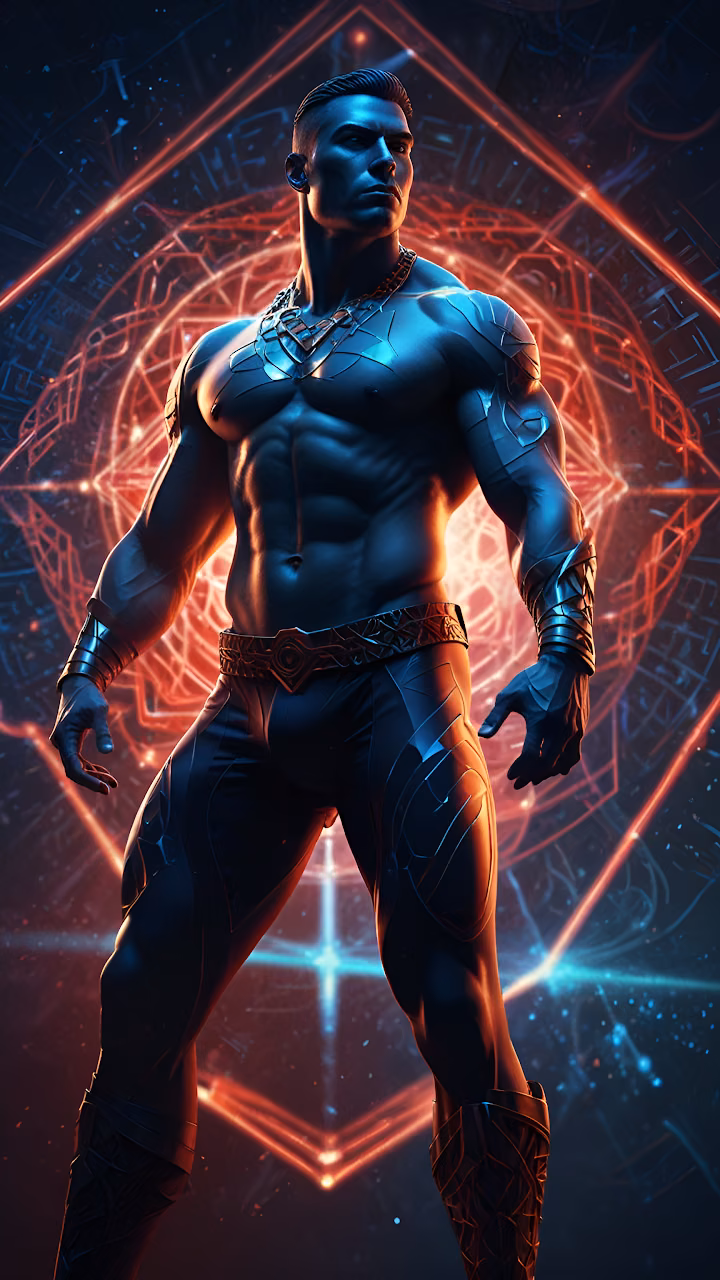 Download Sci Fi Warrior Hero Glowing Red Energy Portal Wallpaper in Mobile HD Sci Fi Warrior Hero Glowing Red Energy Portal - Free Mobile AMOLED Wallpaper Background