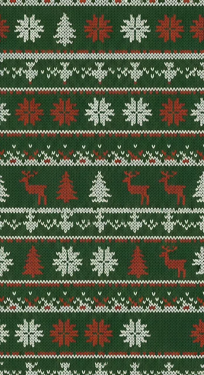Seamless Ugly Sweater Knit Pattern Festive Nordic Textile - Free Mobile AMOLED Wallpaper Background