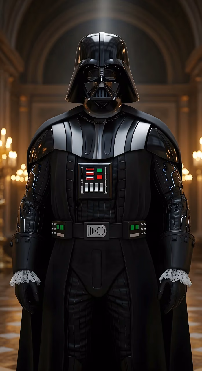 Sith Lord Portrait in Grand Baroque Palace Hall - Free Mobile AMOLED Wallpaper Background