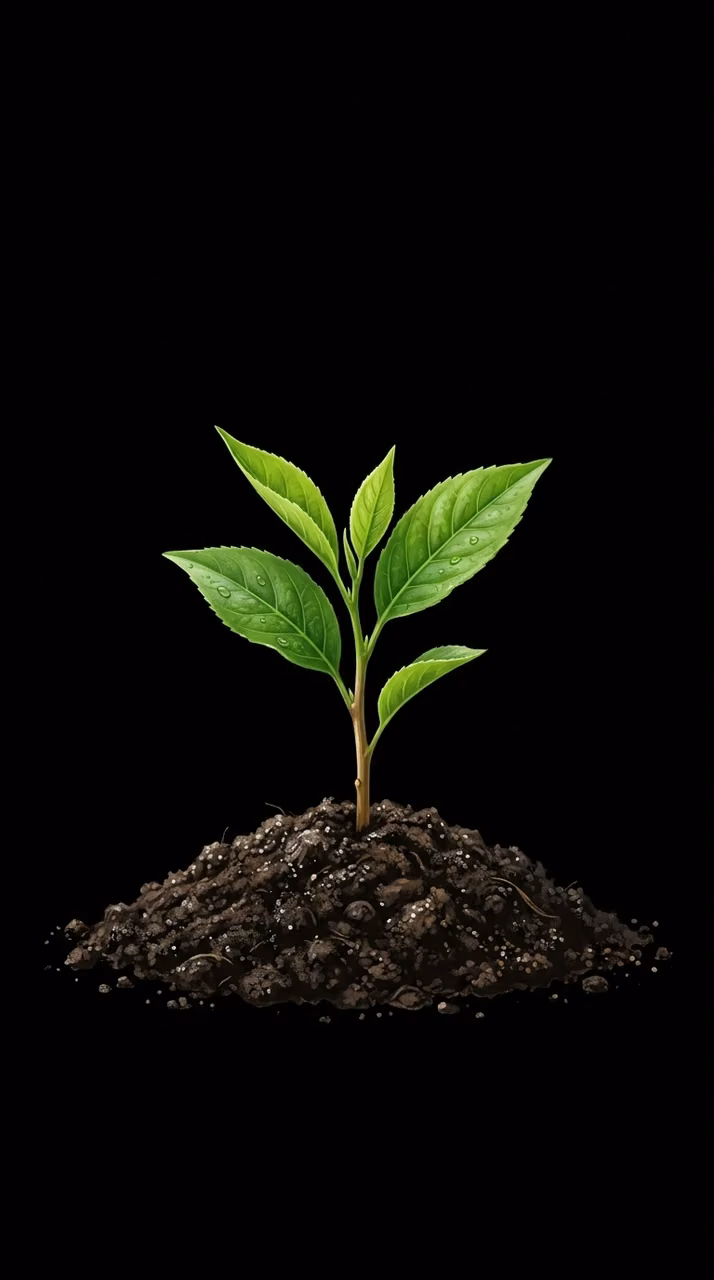 Download Small Green Sapling Growing from Soil on Black Background Wallpaper in Mobile HD Small Green Sapling Growing from Soil on Black Background - Free Mobile AMOLED Wallpaper Background