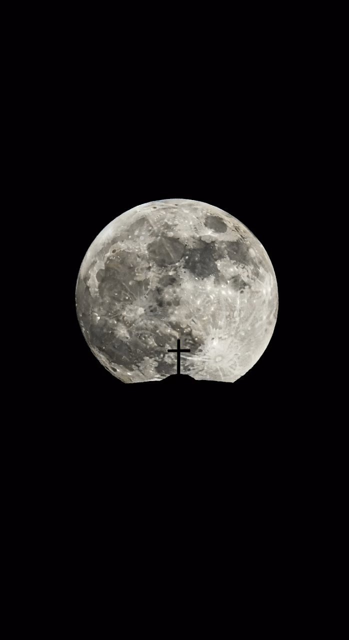 Download Solitary Cross Silhouette on Hilltop Against Massive Detailed Full Moon Wallpaper in Mobile HD Solitary Cross Silhouette on Hilltop Against Massive Detailed Full Moon - Free Mobile AMOLED Wallpaper Background