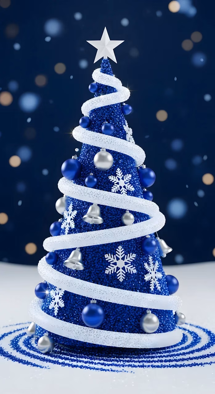 Download Sparkling Blue Glitter Christmas Tree White Spiral Wallpaper in Mobile HD Sparkling Blue Glitter Christmas Tree White Spiral - Free Mobile AMOLED Wallpaper Background