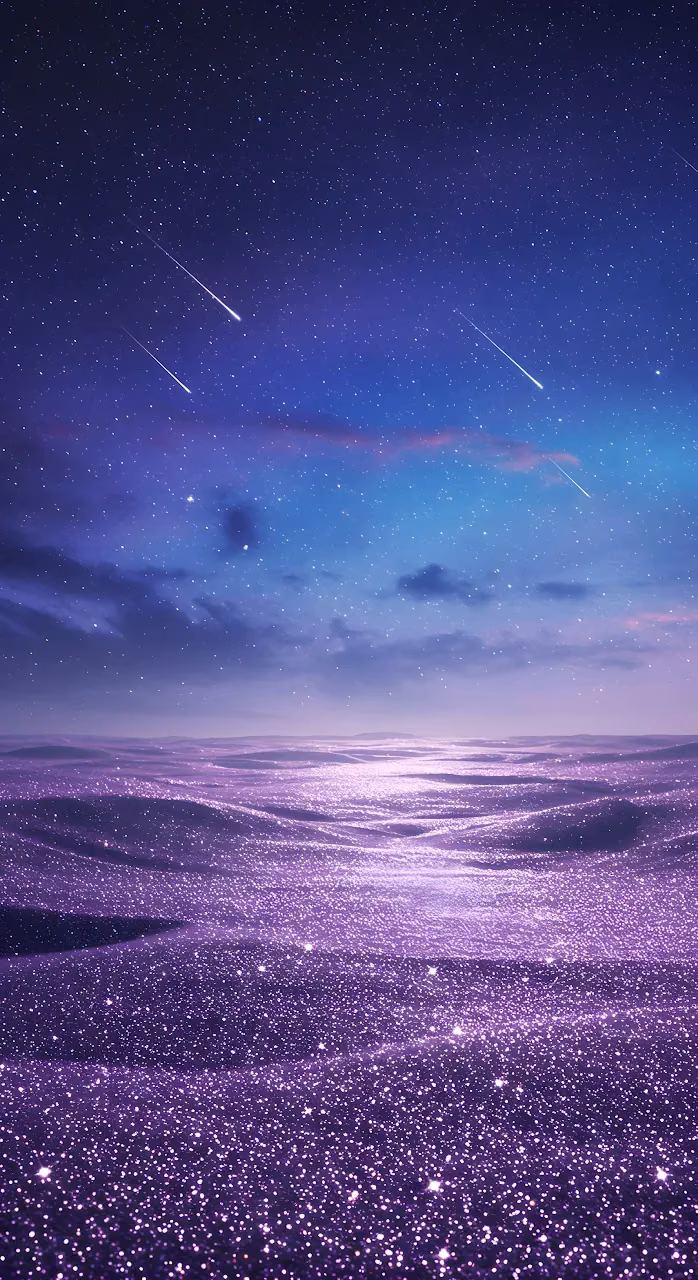 Download Sparkling Purple Glitter Waves Under a Starry Night Sky Wallpaper in Mobile HD Sparkling Purple Glitter Waves Under a Starry Night Sky - Free Mobile AMOLED Wallpaper Background