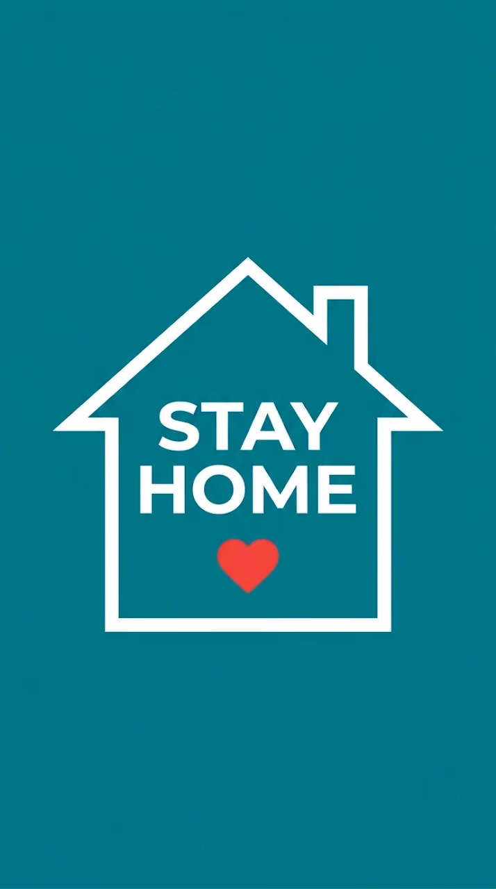 Download Stay Home Typography Inside A House Icon On Teal Wallpaper in Mobile HD Stay Home Typography Inside A House Icon On Teal - Free Mobile AMOLED Wallpaper Background