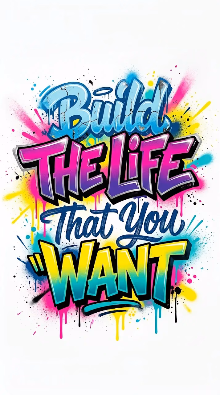 Download Street Art Graffiti Typography Build The Life You Want Wallpaper Wallpaper in Mobile HD Street Art Graffiti Typography Build The Life You Want Wallpaper - Free Mobile AMOLED Wallpaper Background