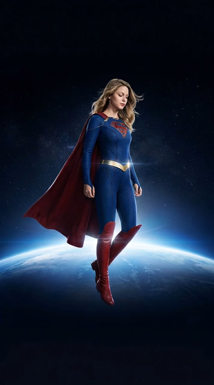 Supergirl Cinematic Atmospheric Flying Wallpaper - Free Mobile AMOLED Wallpaper Background