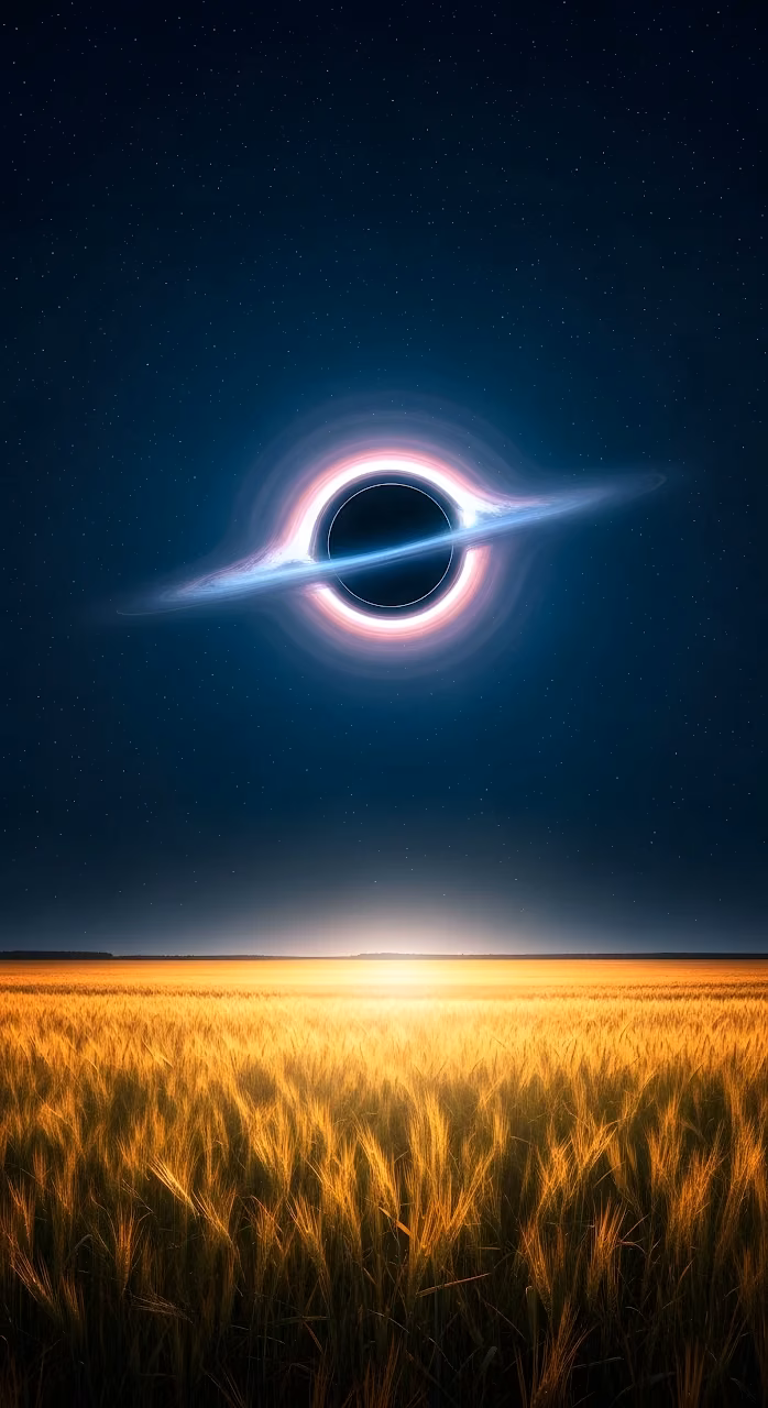 Download Surreal Black Hole Accretion Disk Over Golden Field Wallpaper in Mobile HD Surreal Black Hole Accretion Disk Over Golden Field - Free Mobile AMOLED Wallpaper Background