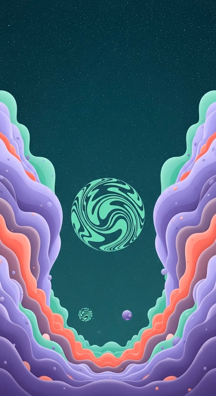Download Surreal Cosmic Landscape in Pastel Tones Wallpaper in Mobile HD Surreal Cosmic Landscape in Pastel Tones - Free Mobile AMOLED Wallpaper Background