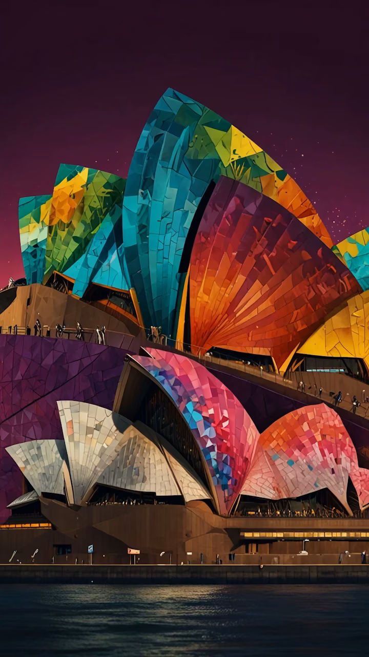 Download Sydney Opera House Abstract Mosaic Colorful Architecture Wallpaper in 4K UHD Sydney Opera House Abstract Mosaic Colorful Architecture - Free 4K Desktop Wallpaper Background