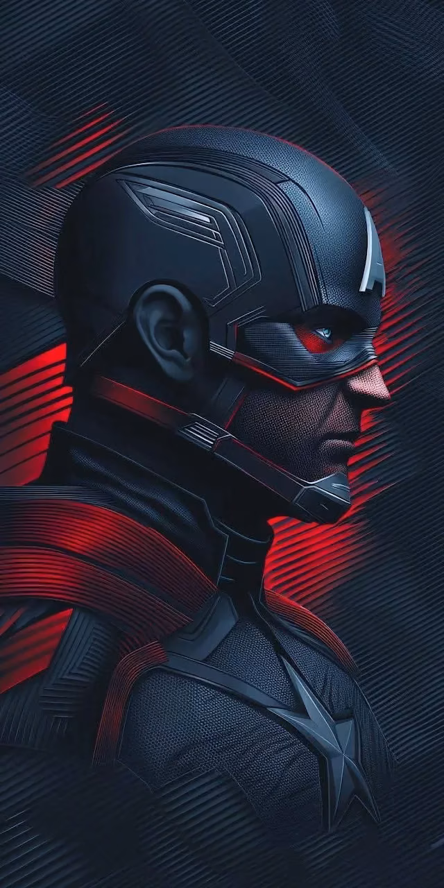 Download Tactical Captain America Dark Suit Profile Portrait Wallpaper in Mobile HD Tactical Captain America Dark Suit Profile Portrait - Free Mobile AMOLED Wallpaper Background