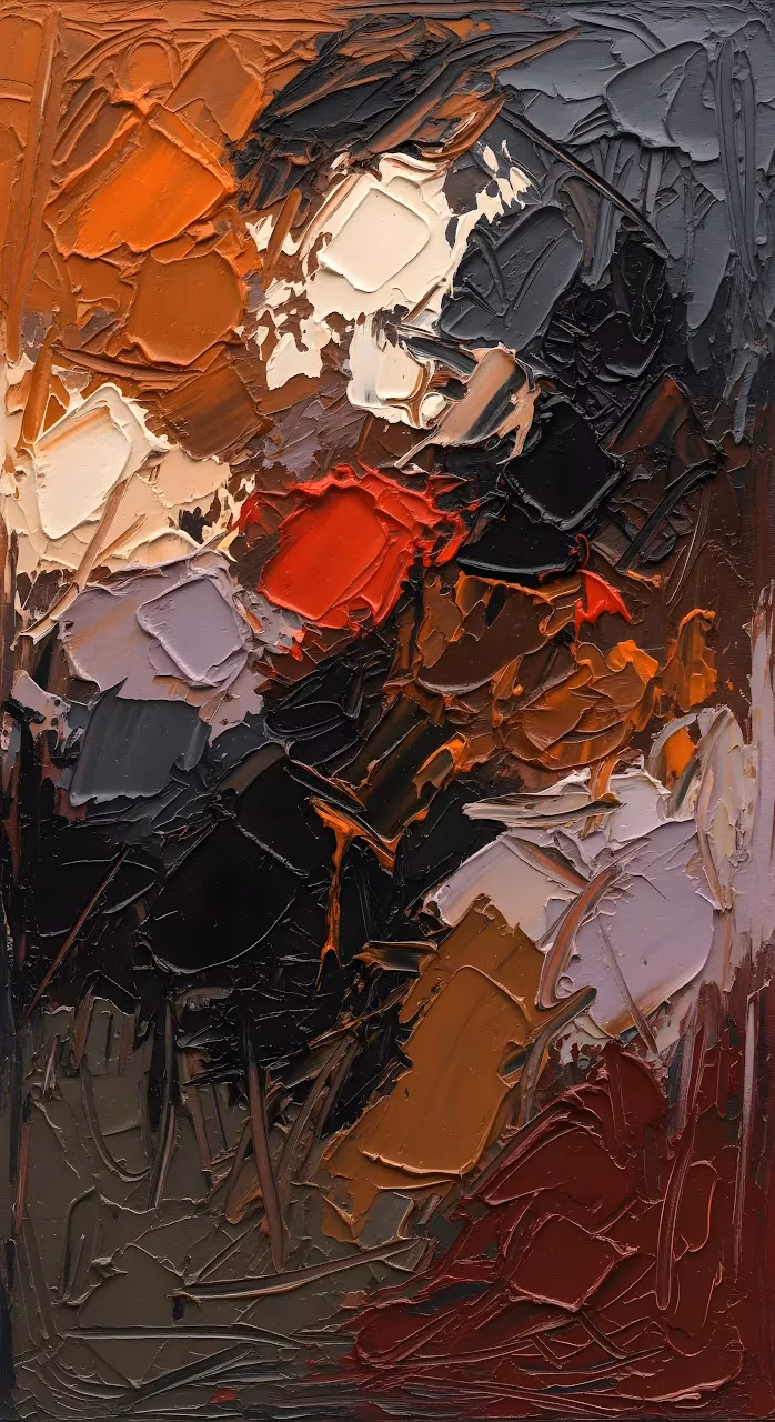 Textured Abstract Impasto Oil Painting Earth Tones - Free Mobile AMOLED Wallpaper Background