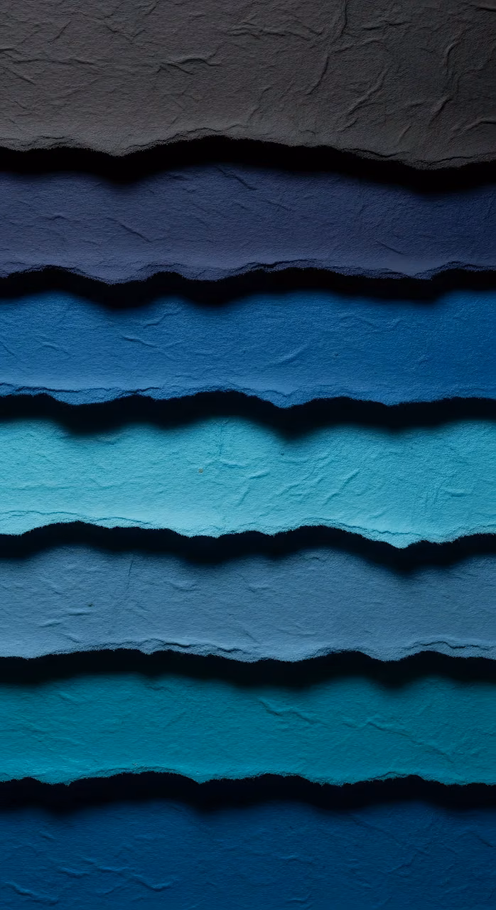 Textured Blue Gradient Torn Paper Layers - Free Mobile AMOLED Wallpaper Background