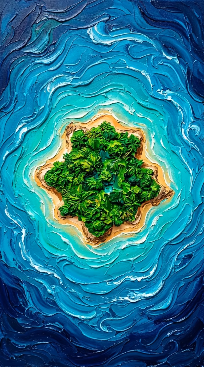 Download Top-Down Abstract Illustration of an Island in Blue Water Wallpaper in Mobile HD Top-Down Abstract Illustration of an Island in Blue Water - Free Mobile AMOLED Wallpaper Background