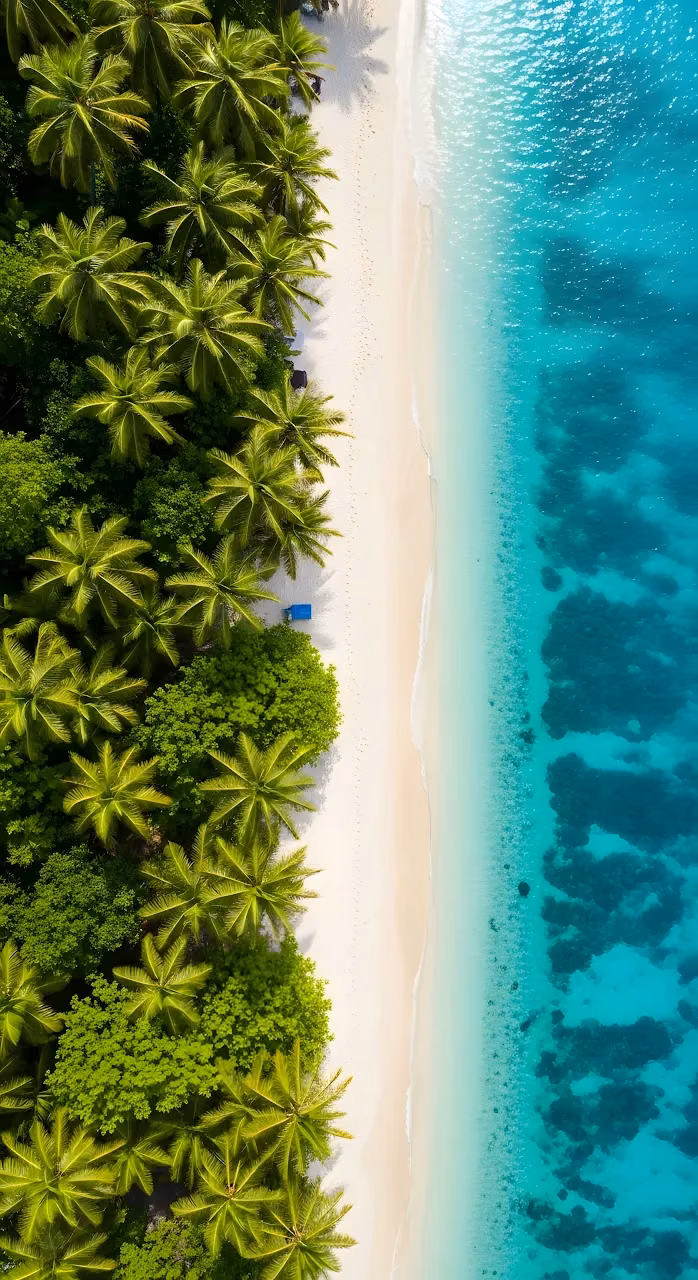 Download Top Down Aerial Tropical Beach Palm Trees Ocean Wallpaper in Mobile HD Top Down Aerial Tropical Beach Palm Trees Ocean - Free Mobile AMOLED Wallpaper Background
