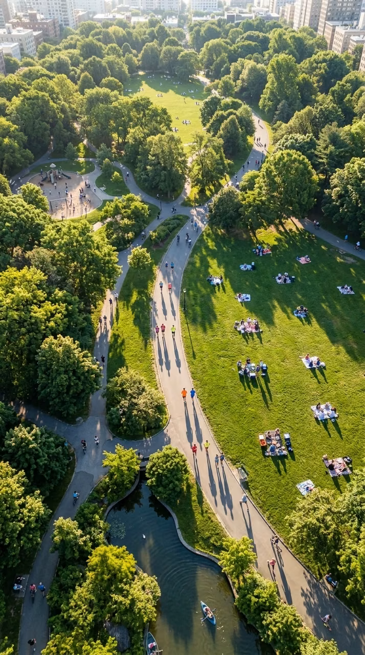 Download Top-Down Aerial View of People Enjoying Activities in a Green Public Park Wallpaper in Mobile HD Top-Down Aerial View of People Enjoying Activities in a Green Public Park - Free Mobile AMOLED Wallpaper Background