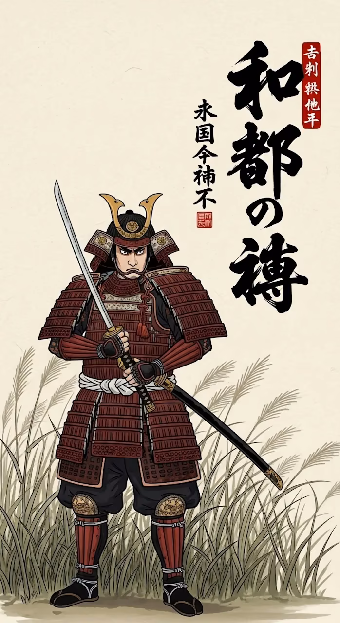Download Traditional Japanese Samurai in Red Armor with Katana Wallpaper in Mobile HD Traditional Japanese Samurai in Red Armor with Katana - Free Mobile AMOLED Wallpaper Background