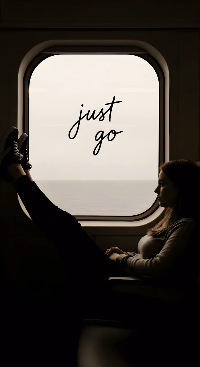 Download Travel Motivation Quote Train Window Ocean View Silhouette Wallpaper in Mobile HD Travel Motivation Quote Train Window Ocean View Silhouette - Free Mobile AMOLED Wallpaper Background