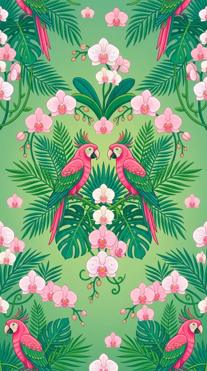 Download Tropical Rainforest Seamless Pattern Vector Illustration Wallpaper in Mobile HD Tropical Rainforest Seamless Pattern Vector Illustration - Free Mobile AMOLED Wallpaper Background
