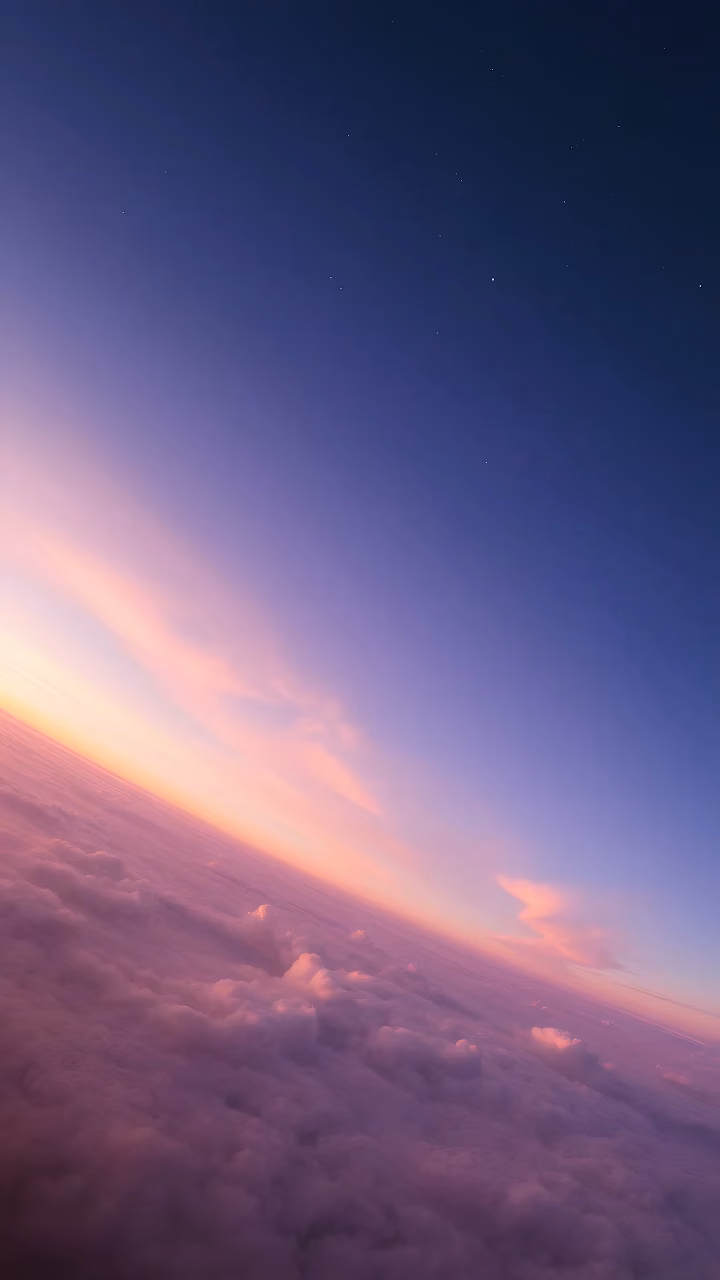 Download Twilight Horizon Above Pink Clouds and Distant Stars Wallpaper in Mobile HD Twilight Horizon Above Pink Clouds and Distant Stars - Free Mobile AMOLED Wallpaper Background