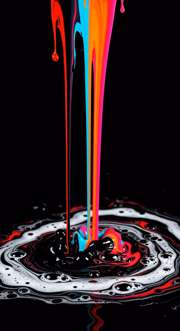 Download Vibrant Abstract Fluid Art Wallpaper with Dripping Black, Red, Orange, and Blue Swirls Wallpaper in Mobile HD Vibrant Abstract Fluid Art Wallpaper with Dripping Black, Red, Orange, and Blue Swirls - Free Mobile AMOLED Wallpaper Background