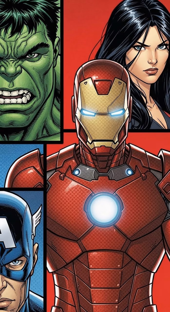 Vibrant Avengers Comic Book Style Panel Art Wallpaper - Free Mobile AMOLED Wallpaper Background