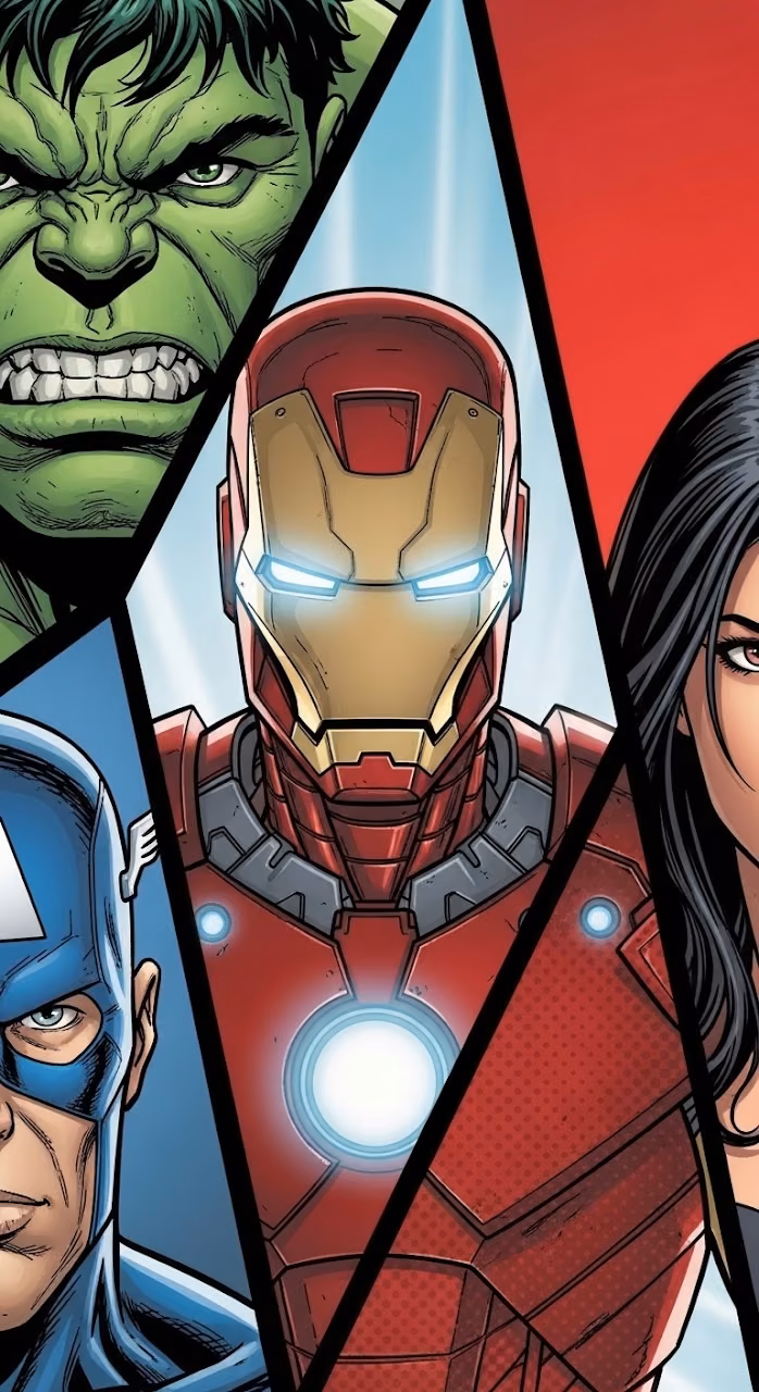 Download Vibrant Avengers Comic Book Style Panel Art Wallpaper Wallpaper in Mobile HD Vibrant Avengers Comic Book Style Panel Art Wallpaper - Free Mobile AMOLED Wallpaper Background