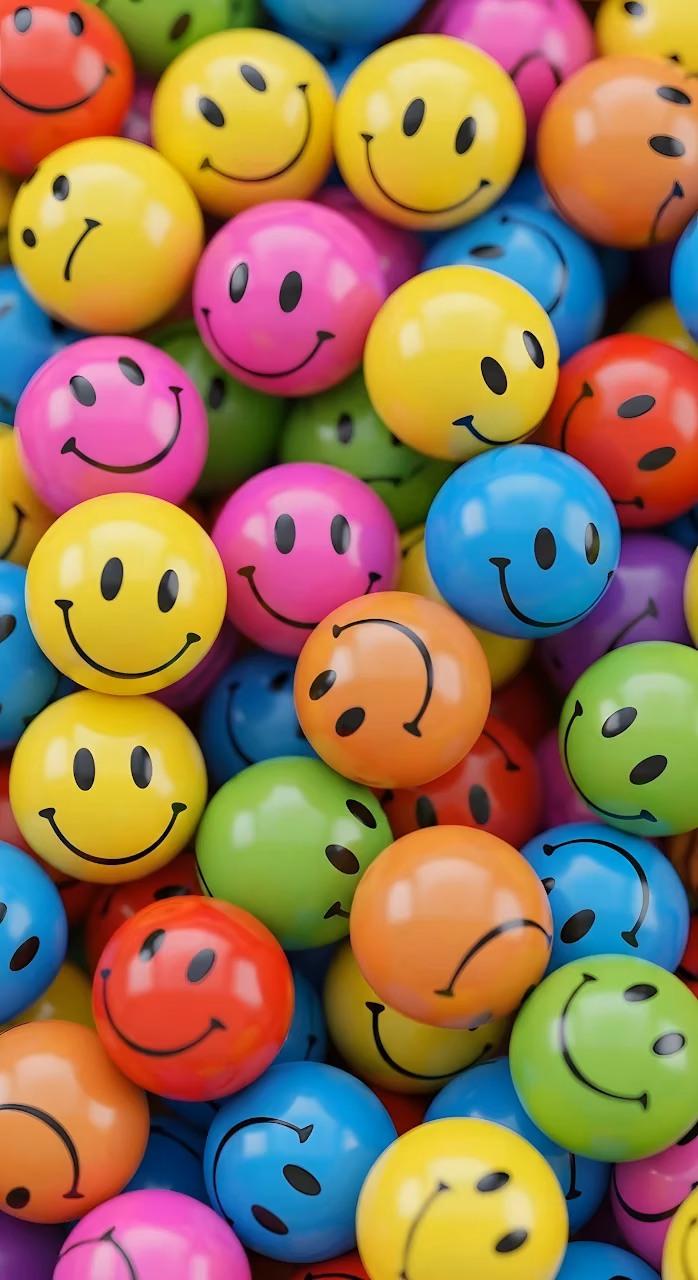 Download Vibrant Colorful Smiley Face Balls Abstract Texture Wallpaper in Mobile HD Vibrant Colorful Smiley Face Balls Abstract Texture - Free Mobile AMOLED Wallpaper Background