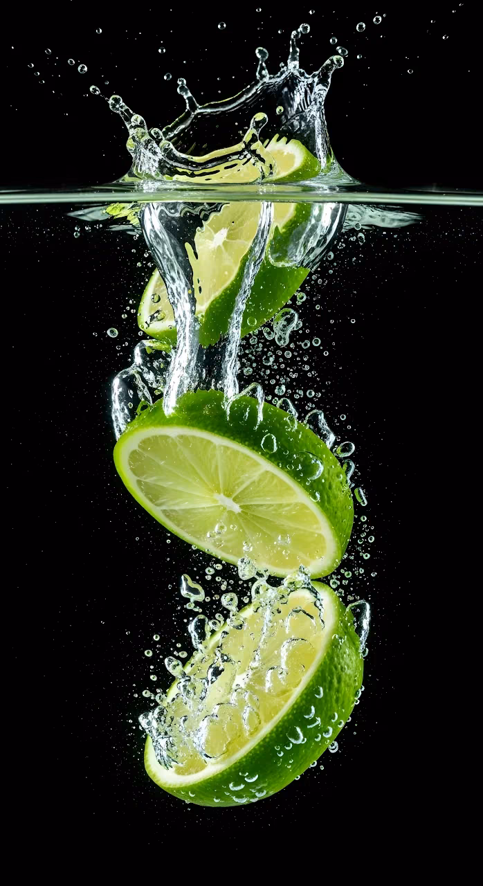Download Vibrant Green Lime Slices Splashing into Clear Water Wallpaper in Mobile HD Vibrant Green Lime Slices Splashing into Clear Water - Free Mobile AMOLED Wallpaper Background