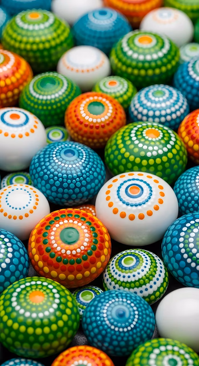 Vibrant Mandala Dot Painted Stones Art - Free Mobile AMOLED Wallpaper Background
