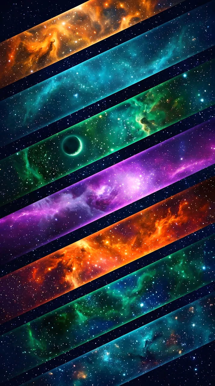 Vibrant Nebula Diagonal Galaxy Strips B2m9q1v4x7p - Free Mobile AMOLED Wallpaper Background