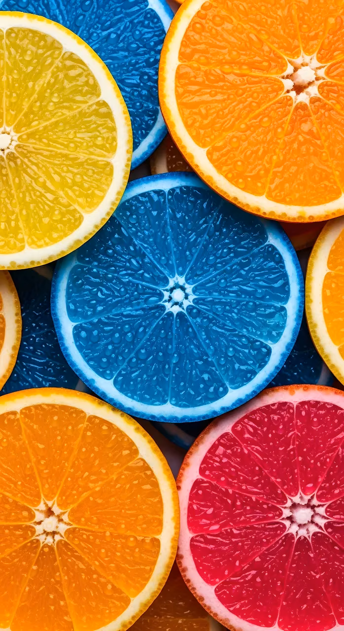 Download Vibrant Neon Citrus Fruit Slices Macro Close Up Texture Wallpaper in Mobile HD Vibrant Neon Citrus Fruit Slices Macro Close Up Texture - Free Mobile AMOLED Wallpaper Background
