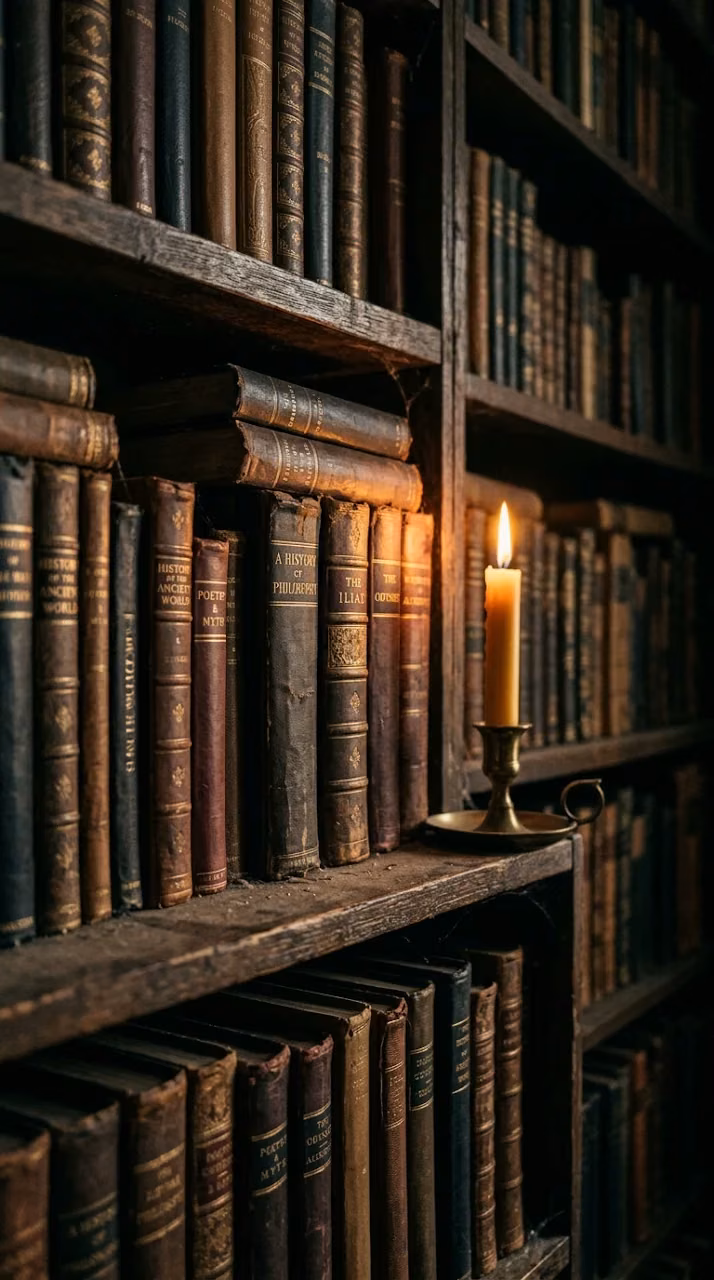Download Vintage Dark Academia Library Books Candlelight Background Wallpaper in Mobile HD Vintage Dark Academia Library Books Candlelight Background - Free Mobile AMOLED Wallpaper Background