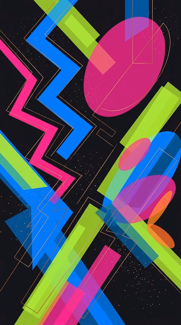 Download Vivid Abstract Geometric Shapes Composition Wallpaper in Mobile HD Vivid Abstract Geometric Shapes Composition - Free Mobile AMOLED Wallpaper Background